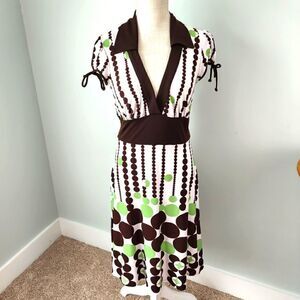 SPEECHLESS WOMEN'S POLKA DOT DEEP V NECK  RETRO DRESS SIZE SMALL